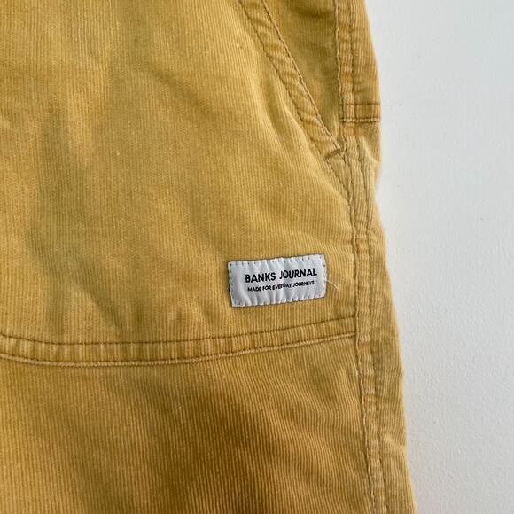 Banks Journal Corduroy Coastal Preppy Heritage Utility Shorts Mustard Sz 34 - Picture 3 of 8